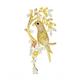 Pin Jewelry Gifts for Women Ladies Fashion Accessories Ladies Elegant Three-Color Beauty Flower and Bird Brooch Classic Party Brooch Bird Shaped Brooch Brooches & Pins (Size : Gold)