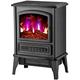 WARTHY Electric Stove Heater With Flame Effect Of The Wood Burner Portable Stove Free-Standing Fireplace Heater Interior Heater -1500W Black Indoor Use elegant