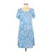 Lilly Pulitzer Casual Dress - Shift Scoop Neck Short sleeves: Blue Dresses - Women's Size Medium