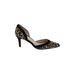 Life Stride Heels: Slip-on Stilleto Cocktail Party Black Leopard Print Shoes - Women's Size 8 1/2 - Pointed Toe