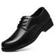 TAYGUM Formal Shoes for Men Lace Up Round Toe Vegan Leather Apron Toe Derby Shoes Slip Resistant Rubber Sole Low Top Prom (Color : Black, Size : 8.5 UK)