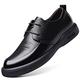Ninepointninetynine Dress Oxford for Men Lace Up Pleated Apron Round Toe Derby Shoes Leather Anti-Slip Block Heel Non Slip Low Top Slip Resistant Wedding (Color : Black, Size : 7 UK)