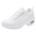 CreoQIJI Leisure Women's Lace-Up Shoes Travel Soft Sole Comfortable Shoes Outdoor Mesh Shoes Running Fashion Sports Breathable Shoes Small Women's Shoes, White, 8 UK