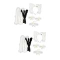 USHOBE 2 Sets Simulation Animal Ear Headband Animals Tail Animal Costume Fox Ears Headband Kids Scrunchies Cat Headband Cat Ears Hair Hoop Party Prop Ornaments Child White Clothing Plush