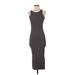 Just Female Casual Dress - Midi: Gray Marled Dresses - Women's Size Small