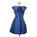 Kate Spade New York Cocktail Dress - Party: Blue Solid Dresses - Women's Size 6