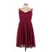 Torrid Cocktail Dress - Party V-Neck Sleeveless: Burgundy Solid Dresses - Women's Size Large Plus