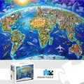 Puzzles carte des repères du monde pour adultes et enfants jeux de décoration d'intérieur sol