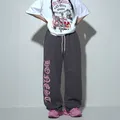 Kpop Streetwear pantaloni della tuta larghi grigi donna Y2K pantaloni sportivi da Jogging con