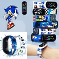 Montres numériques Disney Stitch Sonic pour enfants figurines d'anime LED Shoous Touch montre de