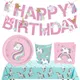 Rainbow Unicorn Party Supplies Unicorn Happy Birthday Banner Unicorn Disposable Tableware Paper