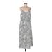 Sienna Sky Casual Dress - Midi: Gray Graphic Dresses - Women's Size Large