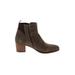 Italeau Ankle Boots: Brown Solid Shoes - Women's Size 39.5 - Almond Toe