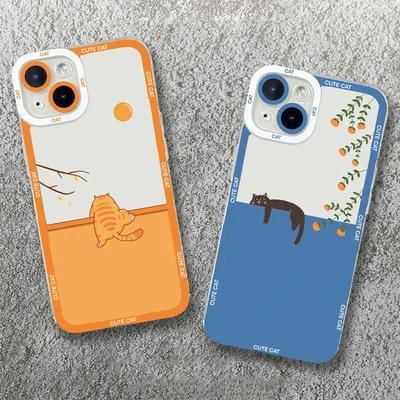 Case For iPhone 17 Cases iPhone 16 Pro Max Case Cute Cartoon Cat Phone Case For iPhone 17Air 16E 15 Plus 14 13 12 11 Clear Cover