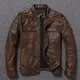 Free shipping.Cool Man Motor Rider 100% leather jacket Mens Vintage leather coat.slim fit real