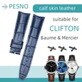 Pesno Alligator Grain Calf Skin Genuine Leather Wristwatch Band Watch 20mm Watchband 21mm Strap Men