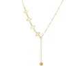 Dainty Lariat Drop Y Shape Necklace for Women Waterproof Gold Plated Stainless Steel Hollow Star