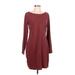 Lole Casual Dress - Shift: Burgundy Stripes Dresses - Women's Size Large