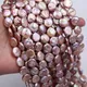 11-13mm Coin Baroque Pearl Beads Irregular Button Flat Round Shiny Luster Purple Pink White Pearl