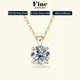 6.5mm 1.0 Carat D Moissanite Solitaire Drop Necklaces 18k Gold Plated Pendant Original Real 925