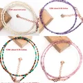 Natural Tourmaline garnet zircon agate sunstone Beads Chokers Necklace Bracelet For Women Female