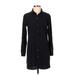 Abercrombie & Fitch Casual Dress - Shirtdress High Neck Long sleeves: Black Print Dresses - Women's Size X-Small