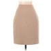 Ann Taylor Casual Pencil Skirt Knee Length: Tan Solid Bottoms - Women's Size 4 Petite