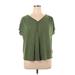 Old Navy Short Sleeve Henley Shirt: Green Polka Dots Tops - Women's Size 1X