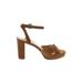 Primadonna Collection Heels: Tan Solid Shoes - Women's Size 40 - Open Toe
