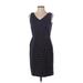Tommy Hilfiger Cocktail Dress - Sheath V-Neck Sleeveless: Blue Dresses - Women's Size 4