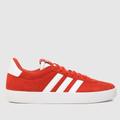 adidas vl court 3.0 trainers in white & red