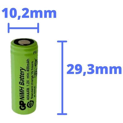 GP - 4x Akku 2/3 aaa 1,2V / 400mAh 40AAAM Micro NiMH Akku Höhe 29,7mm Image