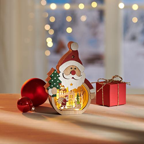 "Weihnachtsdeko Holzfigur LED ""Santa"""