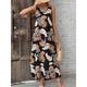 Women's A Line Dress Leaf Zipper U Neck Long Dress Maxi Dress Bohemia Hawaiian Vacation Sleeveless Loose Fit Dark Brown Summer Spring S M L XL XXL