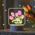 Acrylic LED Tulip Night Light Flower Table Lamp Flowerpot Plant Atmosphere Night Lamp Home Living Room Decor Lighting Lover Gift Led Lamp
