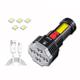 LED Flashlights High Power Cob Side Light Lightweight Outdoor Lighting ABS Material Torch 7LED Rechargeable Work Lamp