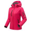 giacca softshell da trekking da donna giacca con cappuccio giacca invernale in pile impermeabile all'aperto tinta unita termica calda antivento leggera fodera in pile tuta sportiva giacca a vento trench sci arrampicata