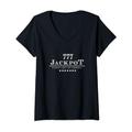 Damen T-Shirt JACKPOT 777 Für alle, die Spannung und Glück lieben T-Shirt mit V-Ausschnitt