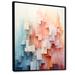 Design Art Pastel Minimalism Towers - Minimalism Wall Art Living Room Metal in Blue/Pink | 32 H x 24 W x 1 D in | Wayfair FL120980-24-32-BK