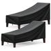 Funsmile Chaise Lounge Cover Patio Outdoor Furniture Covers Waterproof 2 Pack 76W x 32D x 32H inch Black