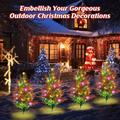 Christmas Decorations Outdoor Solar Lights: 2 Pack Upgraded LED Solar Christmas Tree Lights outside Waterproof Solar Christmas Stake Lights for Yard Garden Pathway Lawn Xmas Decor