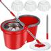 Spin Mop and Bucket with Wringer Setï¼ŒMop and Bucket Set for Floor Cleaning with 3 Mop Refills 61 inches Telescoping Mop Rod for Office and Home use