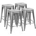 NLIBOOMLife Metal Stools 30 Indoor Outdoor Stackable Barstools Modern Style Industrial Vintage Counter Stools Set of 4 (30 inch Gun)