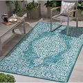 GEROBOOM Distressed Modern Outdoor/Indoor Area Rug 6\u20197\u201D x 8\u201910\u201D \u2013 Abstract Transitional Traditional Collection - Easy Clean Pet Friendly High Traffic Carpet - P