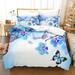 Butterfly Bedding Set Butterfly Duvet Cover Set Twin Full Queen King Size Blue Purple Butterflies Printed Comforter Cover Set for Girls Kids Teens 1 Quilt Cover 2 Pillowcases 3 Piece