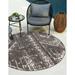 Unique Loom Anthro Outdoor Bohemian Rug 13 0 x 13 0 Round Charcoal Gray