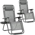 Zero Gravity Chair Lounge Chair Set of 2 Lawn Chair Outdoor Chair Deck Chairs Camping Chairs Folding Patio Chair Beach Chairs Anti Recliner Pool Chair with Pillow and Cup Holder