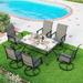 9 Pieces Patio Dining Set Rectangular Expandable Black Metal Table with 10 Padded Textilene Fabric Swivel Chairs Outdoor Furniture Set for Garden Poolside Backyard Porch