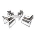 Aluminum Patio Furniture Set 5 Pieces Outdoor Patio Sectional Conversation Set with Coffee Table 4 Padded Cushion Armchair All-Weather Outdoor Furniture Set for Backyard Balcony - 4 Armchair