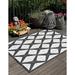 Unique Loom X Outdoor Modern Rug 5 3 x 8 0 Rectangle Black and White
